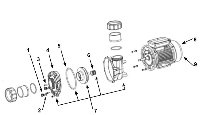 Pompe LX Whirlpool série TDA - pièces détachées